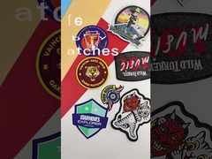 Frontera púrpura linda de encargo de Logo Iron On Woven Patch Merrowed para los niños