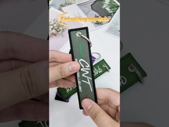 Forme la cadena dominante bordada aduana, tela cruzada/piloto Key Tag de la tela