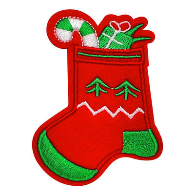 El regalo de la Navidad pega el hierro sentido lavable bordado de encargo de la tela de los remiendos en el forro