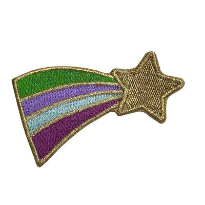 Parches bordados personalizados de estrellas coloridas lavables para bolso de tela de sombrero