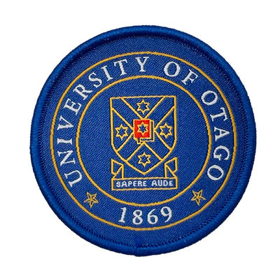 Hierro que teje del telar de la aguja en remiendos tejidos del nombre de Logo Patch Custom University Uniform