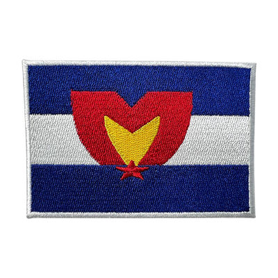 El hierro de la tela cruzada del emblema nacional de la bandera nacional en remiendos bordados modificó para requisitos particulares