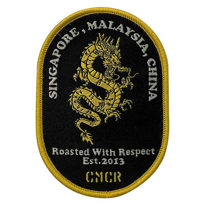 Frontera adhesiva modificada para requisitos particulares de Dragon Embroidery Patches Shrink Proof Merrow del derretimiento