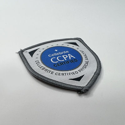 CCPA Logo Brown Merrow Border Iron en remiendos del bordado impermeabilizan el remiendo tejido de encargo