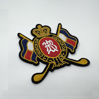 Remiendos lavables del bordado del lazo nacional de Logo Embroidered Patches Hook And