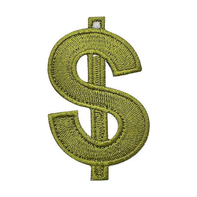 Hierro de encargo del remiendo del bordado del dólar en los remiendos amistosos de Eco de la frontera de Merrow