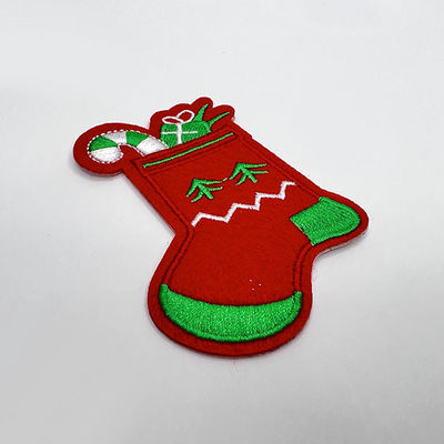 El regalo de la Navidad pega el hierro sentido lavable bordado de encargo de la tela de los remiendos en el forro