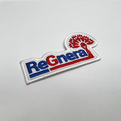 Pandone Logo Patches Twill Felt Fabric bordado color se divierte el forro del velcro del remiendo