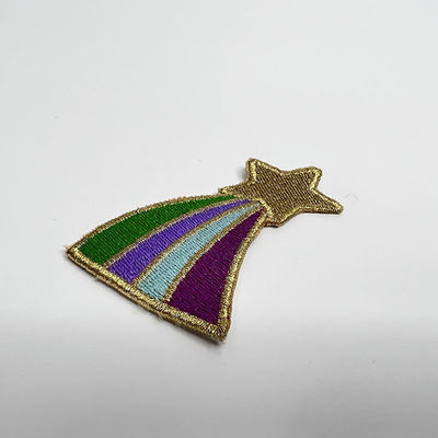 Parches bordados personalizados de estrellas coloridas lavables para bolso de tela de sombrero