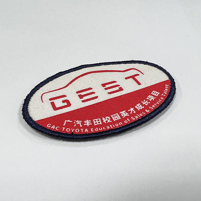 Team Name Woven Badges Hook y Loop Backing Embroidered Company Logo Patches