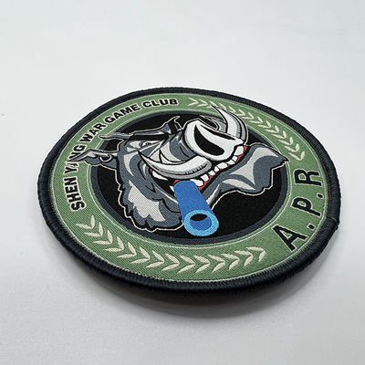 Club al por mayor Logo Woven Patches Merrowed Border para la ropa