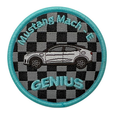 Hierro del color de Pandone en logotipo tejido de la marca de Patch Custom Car Racing Company