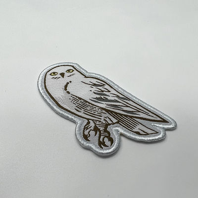 Remiendo lavable de Owl Iron On Woven Patch Merrowed de la ropa blanca de encargo de la frontera