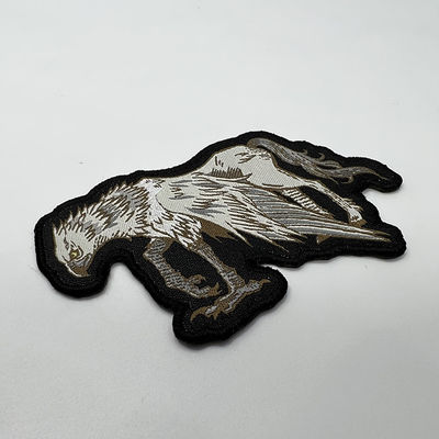 El animal de encargo detalla remiendos tejidos del bordado de Logo Patch Self Adhesive Backing