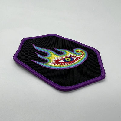 La aduana observa remiendos tejidos lavables de la ropa de Logo Velcro Backing Embroidered Patches