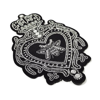 Logo Bee Embroidery Patch metálico, las insignias tejidas de encargo personalizó