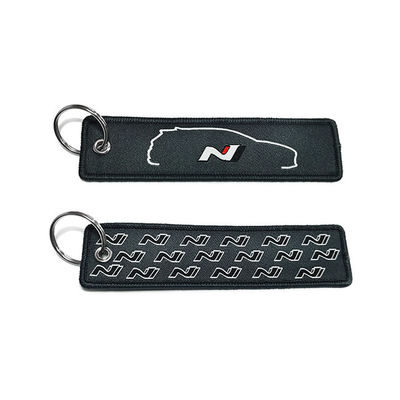 Logo Keychains personalizado lavable, llavero tejido durable