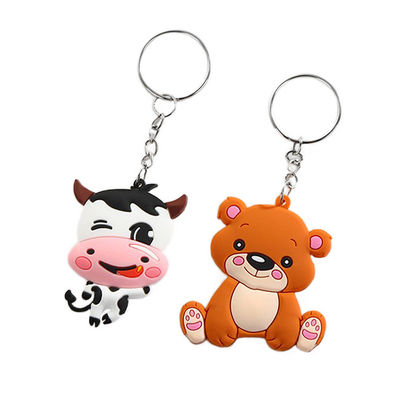 Llaveros irrompibles Logo Rubber Keychains de encargo portátil flexible del PVC
