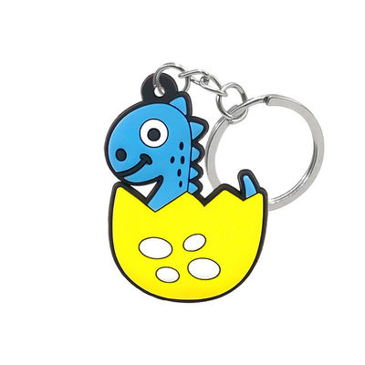 Cadena dominante de encargo de goma de Logo Keychain Flexible Double Sided de la promoción