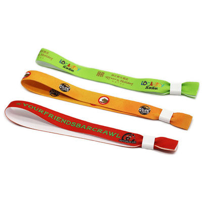 Pulseras impresas banda tejidas cinta de la tela del partido del acontecimiento de las bandas de muñeca del poliéster