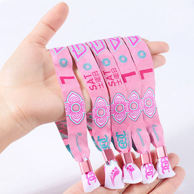 Pulseras personalizadas del festival, banda de muñeca modificada para requisitos particulares del poliéster con la hebilla ajustable