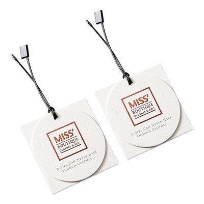 Logo Rectangle Shape Printed Paper de encargo marca la ropa con etiqueta de encargo Hang Tags
