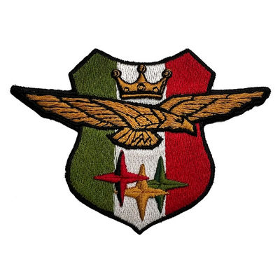 El hierro en el bordado de la ropa remienda el logotipo de encargo nacional de la bandera de la tela de la tela cruzada